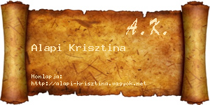 Alapi Krisztina névjegykártya