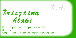 krisztina alapi business card